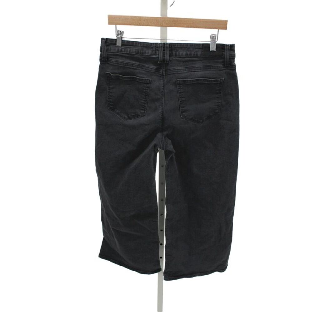 Paige Women Cropped Black Mid Rise Cotton Jeans Button Size 32 - Picture 3 of 8